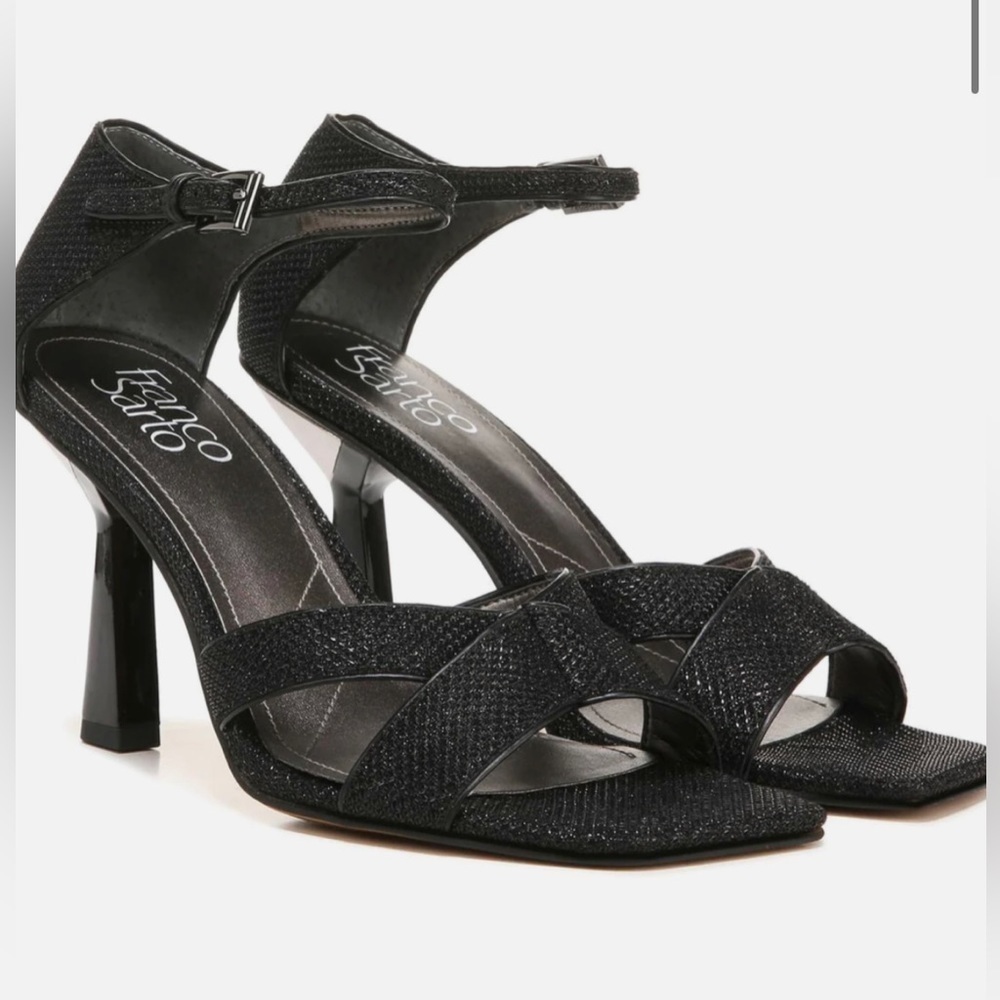 FRANCO SARTO RANIA 2 STILETTO CUT-OUT HEELS BLACK NEW 9 MEDIUM